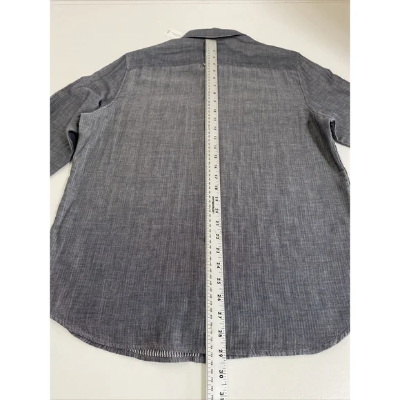 AG Adriano Goldschmied Button Up Shirt Gray Japanese Cotton Mens Large